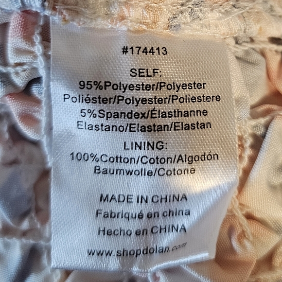 DOLAN Anthropologie Off-Shoulder Puff Sleeve Textured Top, Orange Pattern, XL - Picture 11 of 13